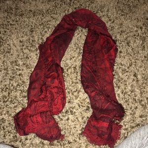 Red printed scarf